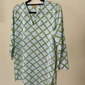 Roberta Roller Rabbit | Jemina Print Kurta in Green, Sz M ♥ EUC